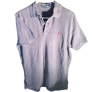 Polo Ralph Lauren Vintage Men's Gray Short Sleeve Polo Shirt Size S